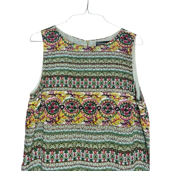 Anthropologie Hemant & Nandita Beaded Sheath Silk Dress 8 Boho Colorful - Picture 2 of 5